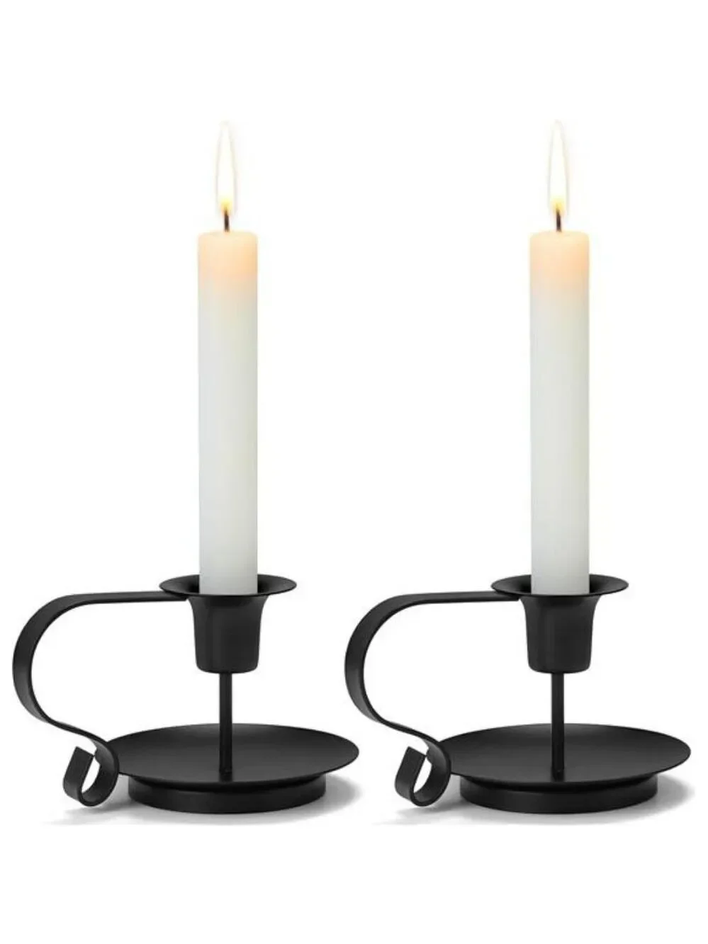 Black Iron Taper Candle Holders Set of 2 Vintage Candlestick Holder Home Decor